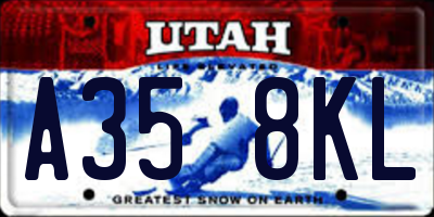UT license plate A358KL
