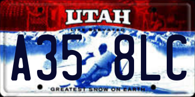UT license plate A358LC