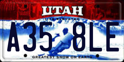 UT license plate A358LE