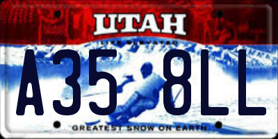 UT license plate A358LL