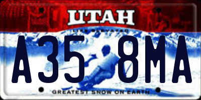 UT license plate A358MA