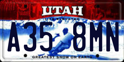 UT license plate A358MN
