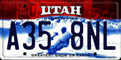 UT license plate A358NL