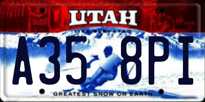 UT license plate A358PI