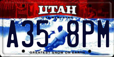 UT license plate A358PM