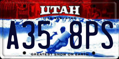 UT license plate A358PS
