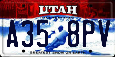 UT license plate A358PV