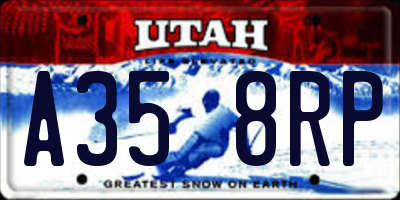 UT license plate A358RP