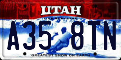 UT license plate A358TN