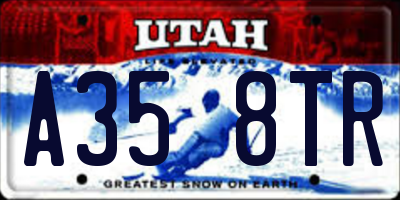 UT license plate A358TR