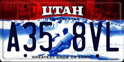 UT license plate A358VL