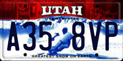 UT license plate A358VP