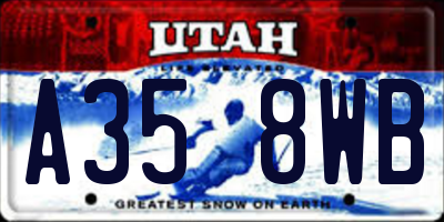UT license plate A358WB