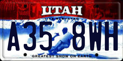 UT license plate A358WH