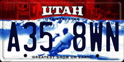 UT license plate A358WN