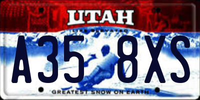UT license plate A358XS