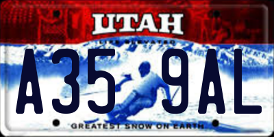 UT license plate A359AL