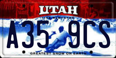 UT license plate A359CS