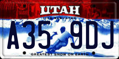 UT license plate A359DJ