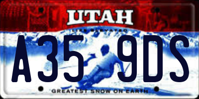 UT license plate A359DS
