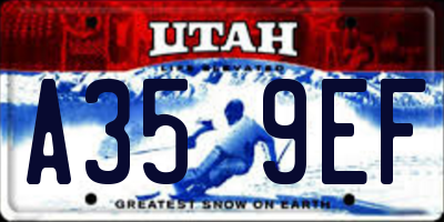 UT license plate A359EF