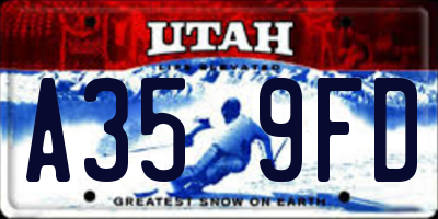 UT license plate A359FD