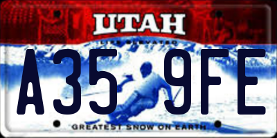 UT license plate A359FE