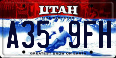 UT license plate A359FH