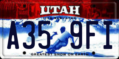 UT license plate A359FI