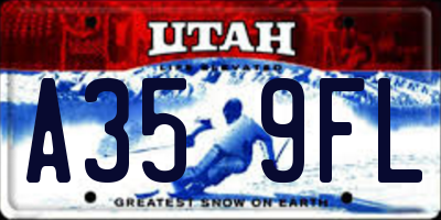 UT license plate A359FL