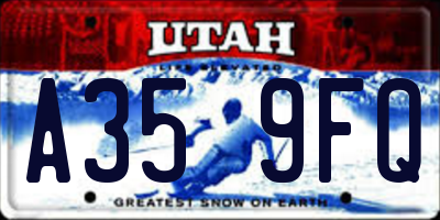 UT license plate A359FQ