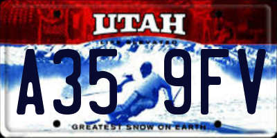 UT license plate A359FV