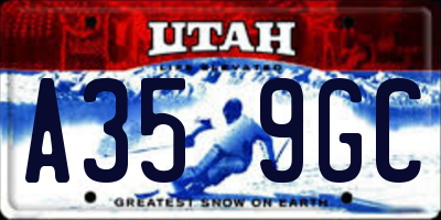 UT license plate A359GC