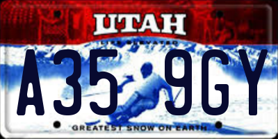 UT license plate A359GY