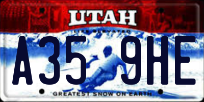 UT license plate A359HE