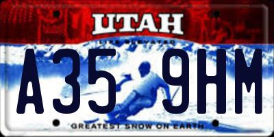 UT license plate A359HM