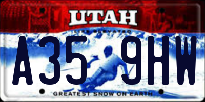 UT license plate A359HW