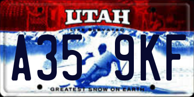UT license plate A359KF