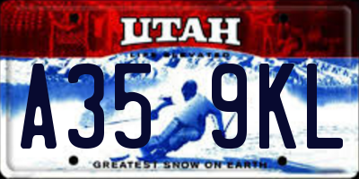UT license plate A359KL