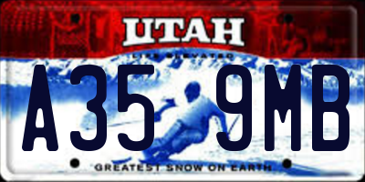 UT license plate A359MB