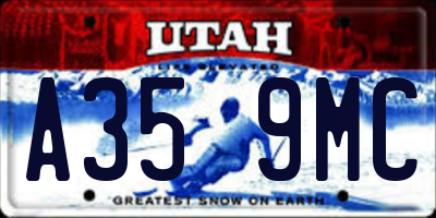 UT license plate A359MC