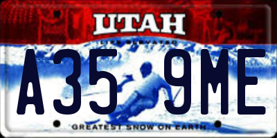 UT license plate A359ME