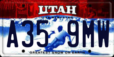 UT license plate A359MW