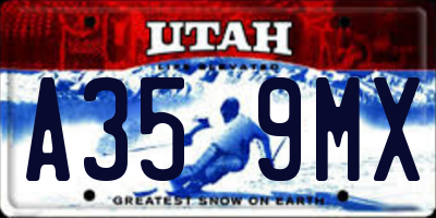 UT license plate A359MX