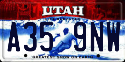 UT license plate A359NW