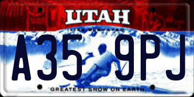 UT license plate A359PJ