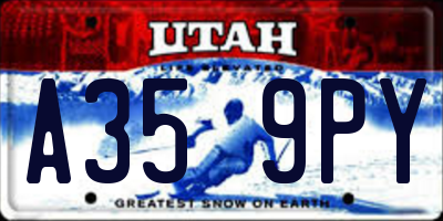 UT license plate A359PY