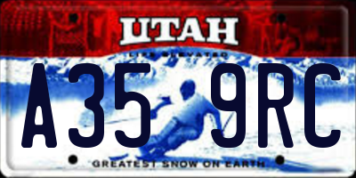 UT license plate A359RC