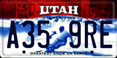 UT license plate A359RE