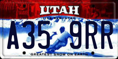 UT license plate A359RR